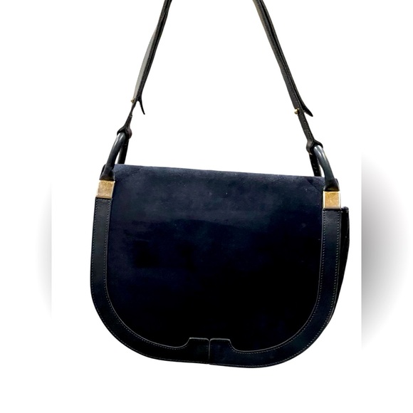 Christian Dior Vintage Elegant Navy Blue Suede  Shoulder Bag - Picture 1 of 10